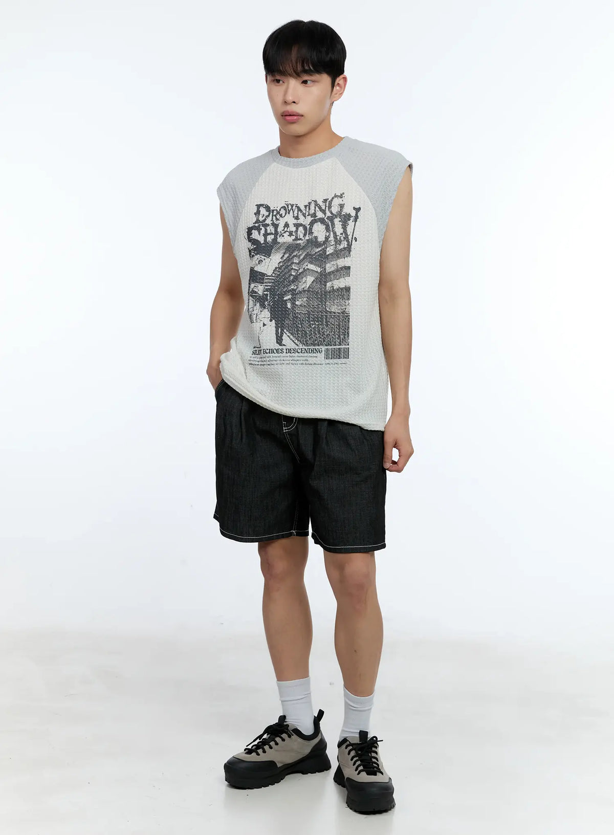 Men's Pleated Denim Jorts IL517