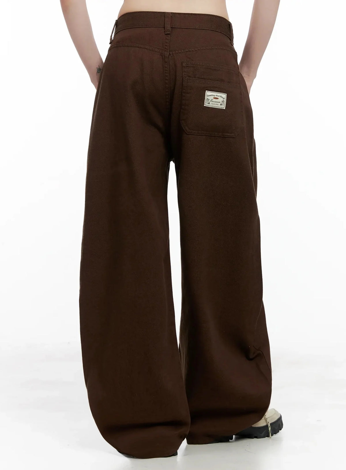 Wide-Leg Brown Cotton Pants IL531