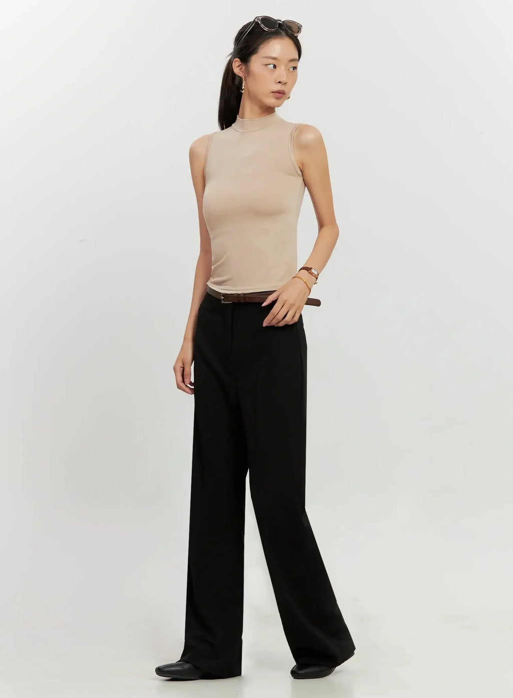 Mock Neck Sleeveless Top IL528