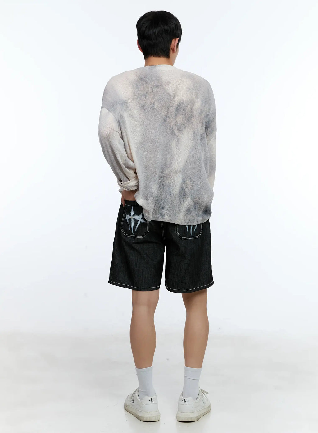Men's Pleated Denim Jorts IL517
