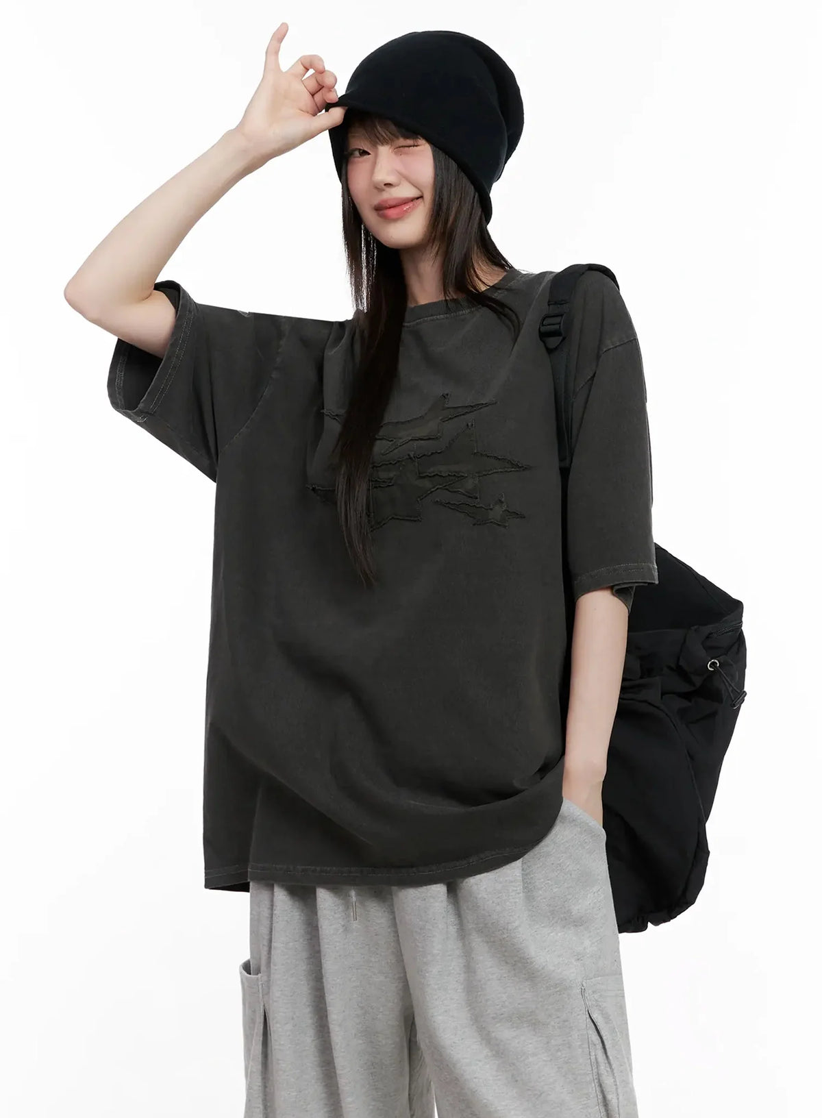 Casual Wide-Leg Cargo Sweatpants IL531