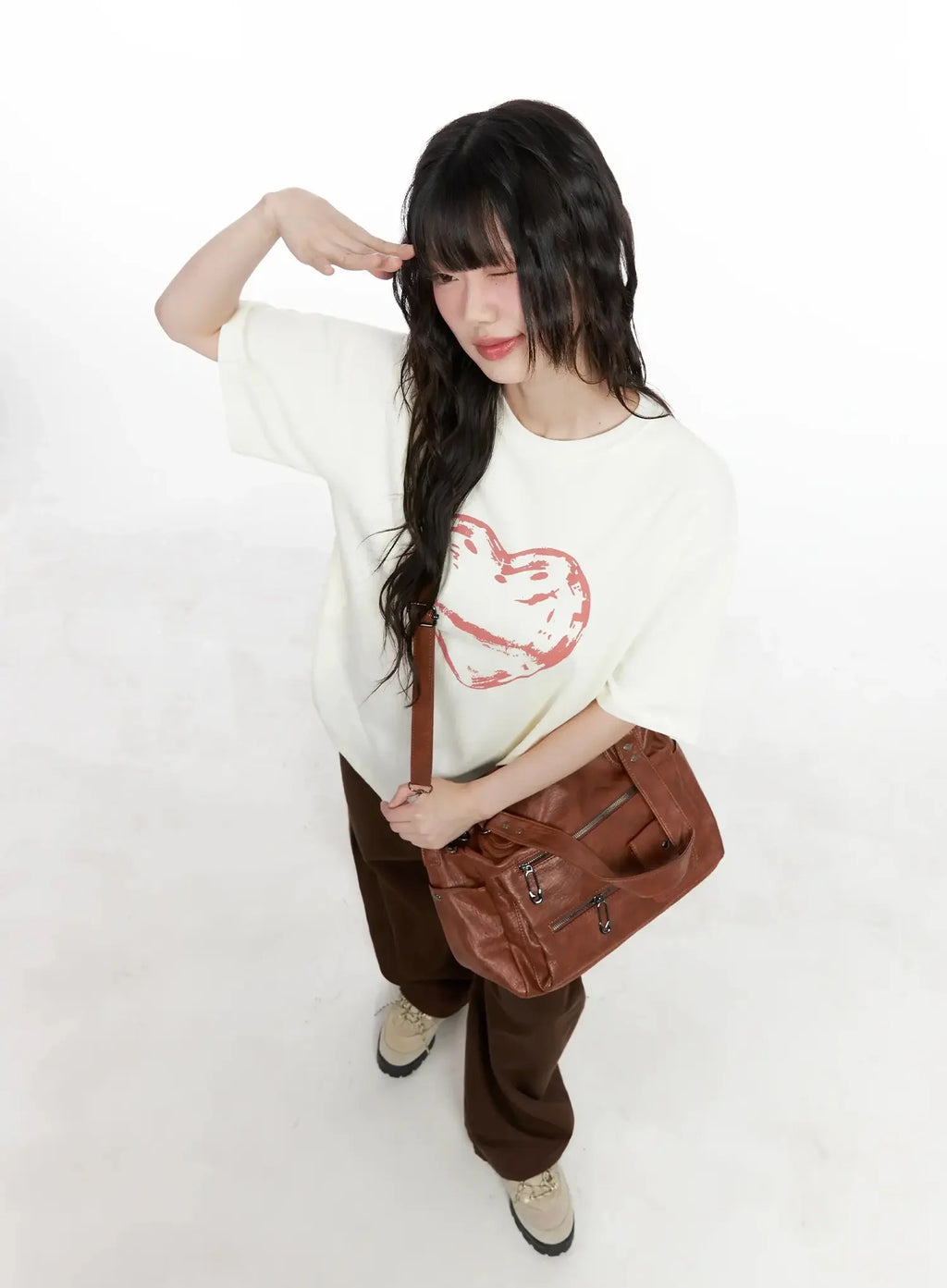 Wide-Leg Brown Cotton Pants IL531