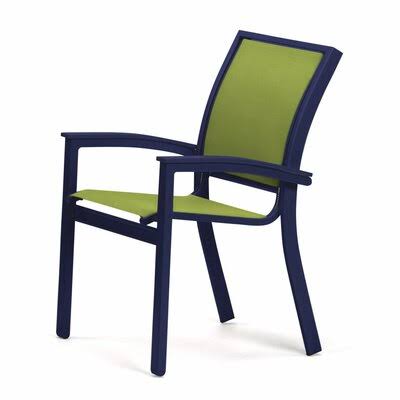 Stacking Patio Dining Armchair Textured Desert Lime E633