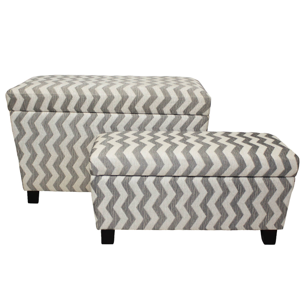 Chevron Fabric Storage Ottoman (Set of 2) O9839