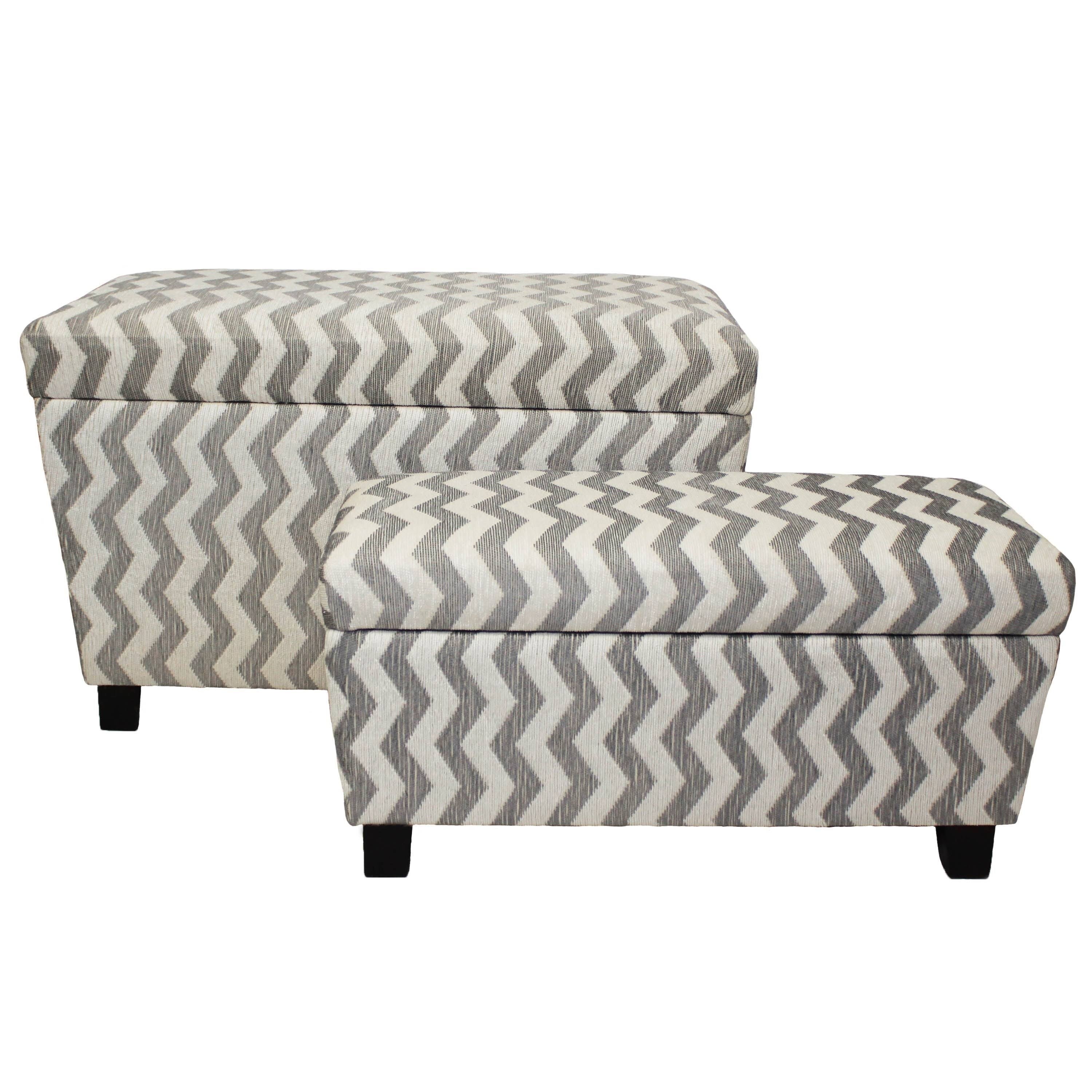 Chevron Fabric Storage Ottoman (Set of 2) O9839