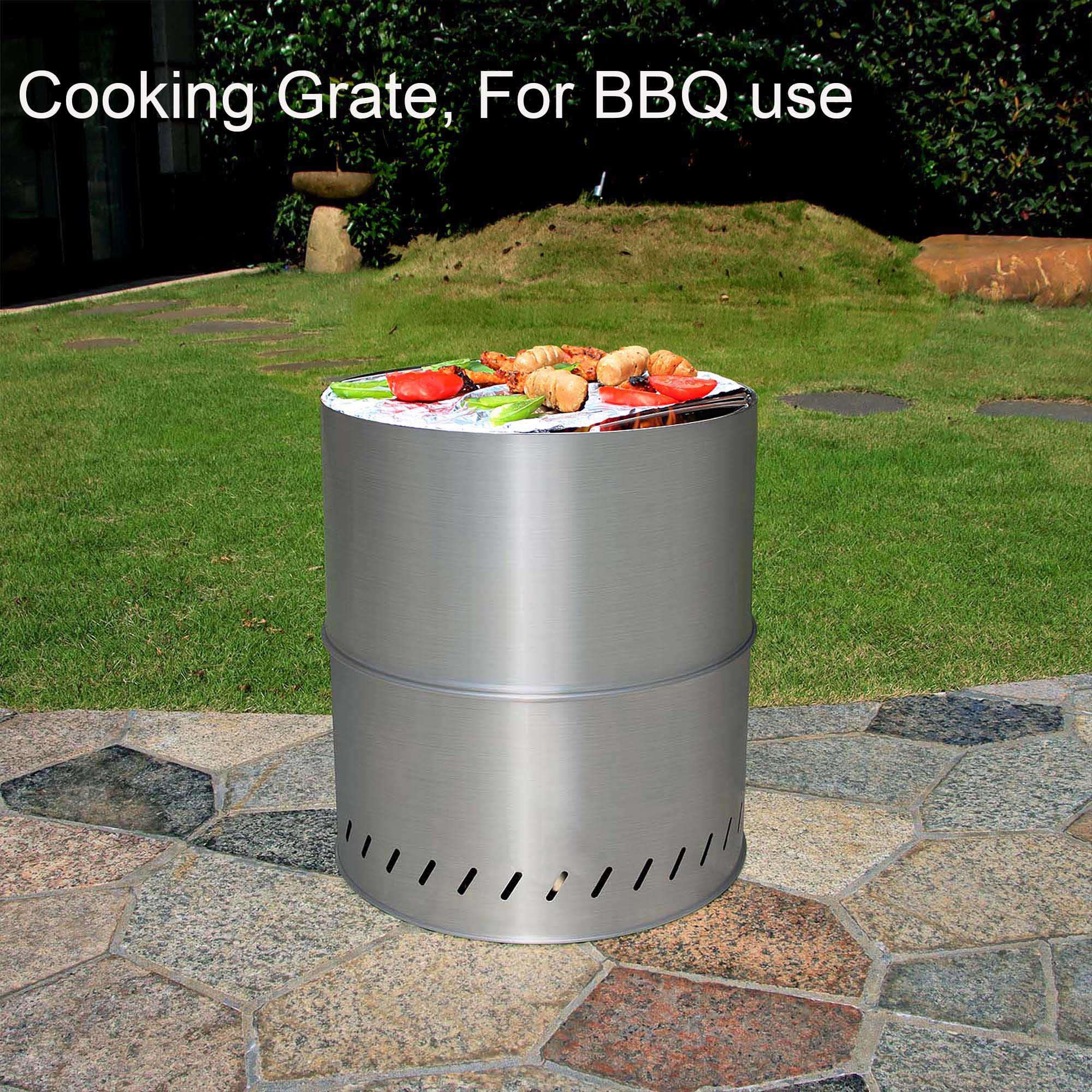 Portable Stainless Steel Smokeless Fire Pit with Removable Ash Pan and Travel Bag T252