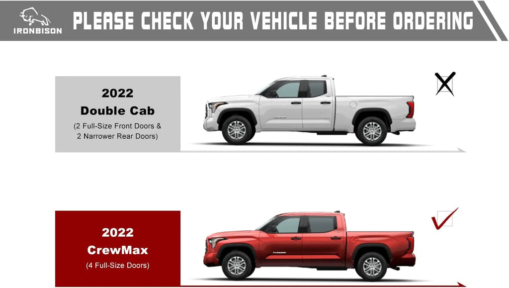 Black 5” Running Boards for Toyota Tundra CrewMax Pickup Truck (2pcs) F8229