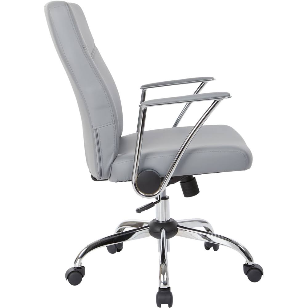Charcoal Faux Leather Chair with Chrome Base J412806