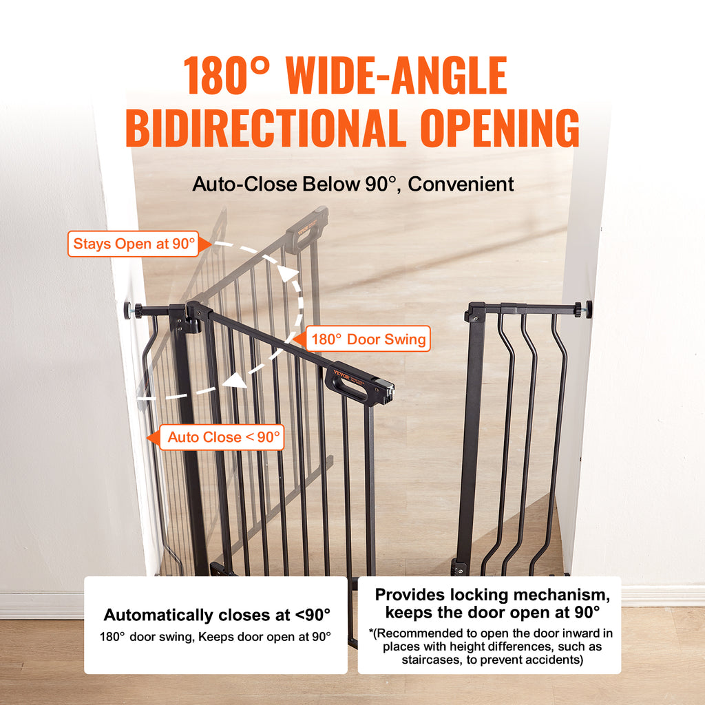 Black Extra Tall Baby Gate with Door M923107