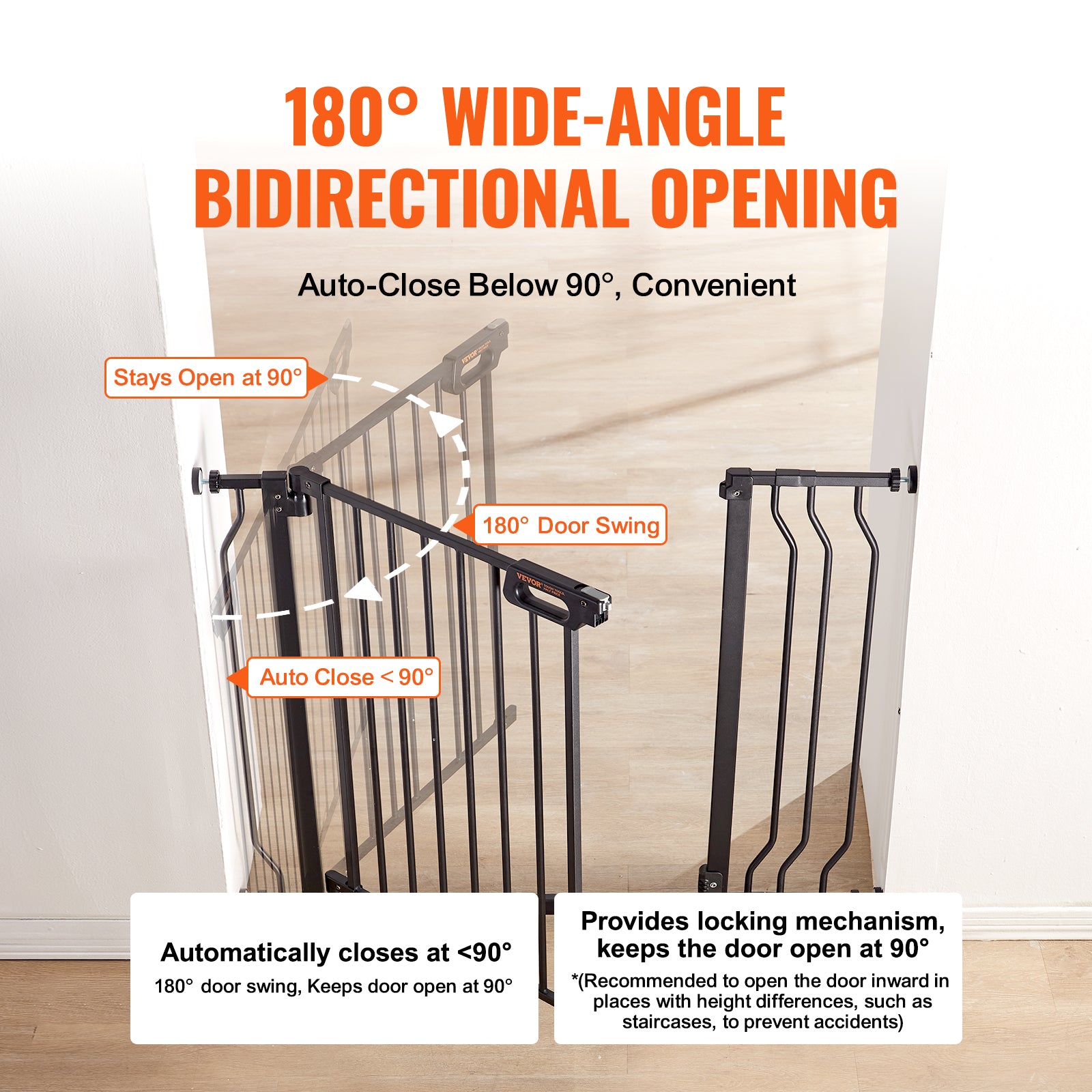 Black Extra Tall Baby Gate with Door M923107