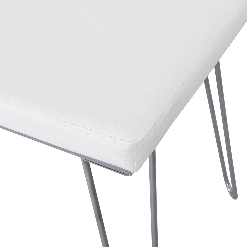 Silver / White Long Bench V647
