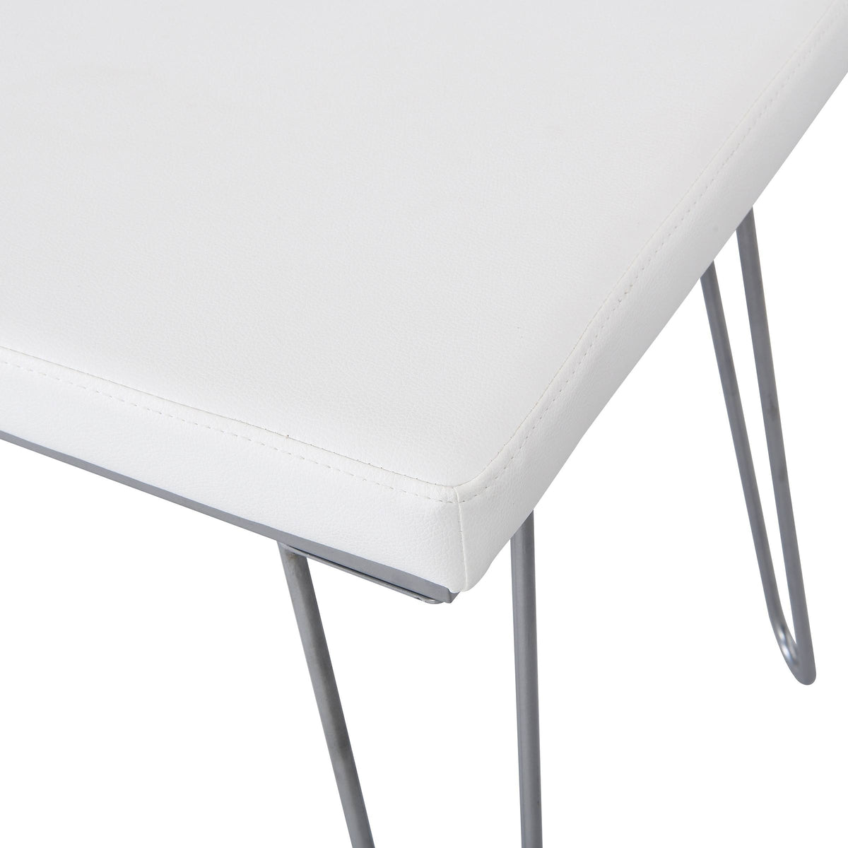 Silver / White Long Bench V647