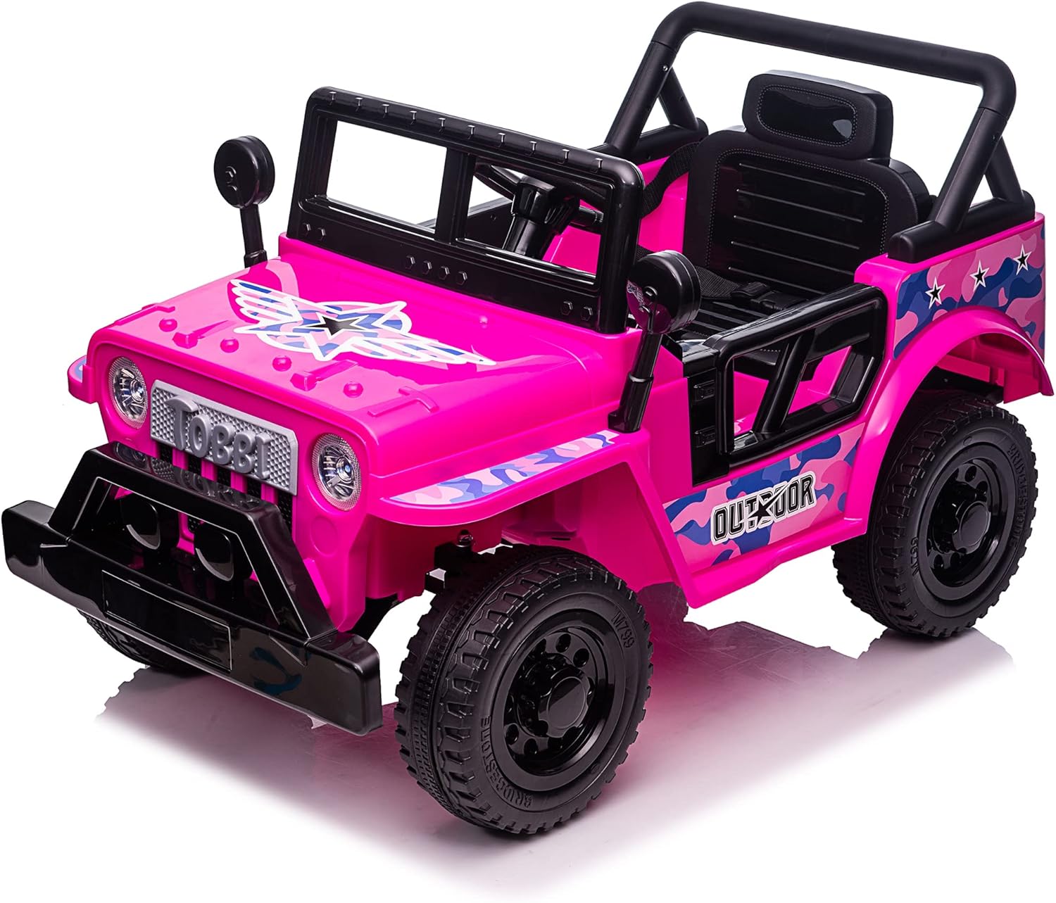 Purple and Black 12V Kids Ride On Truck Car with LED Lights G327457