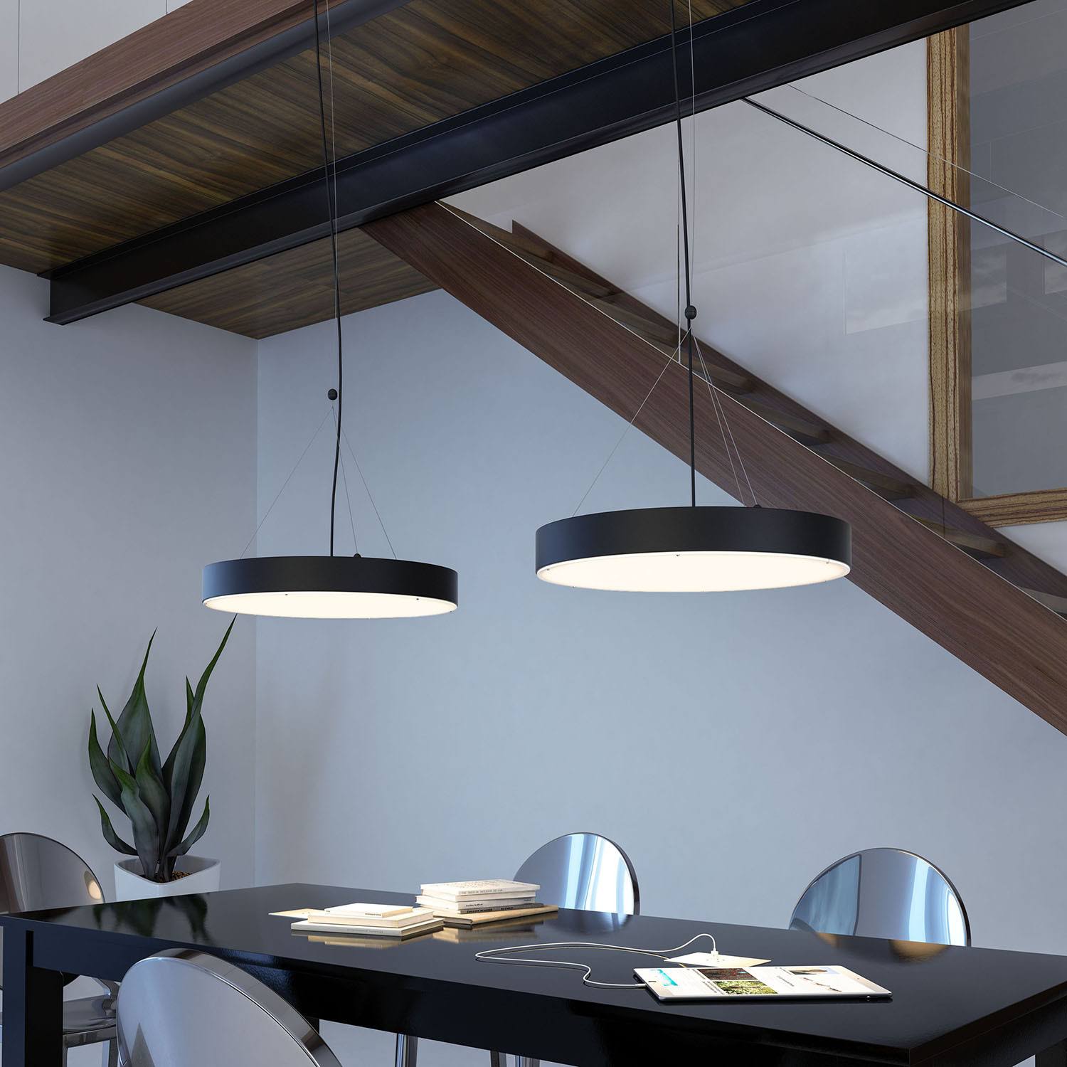Matte Black Ceiling Lamp G6849