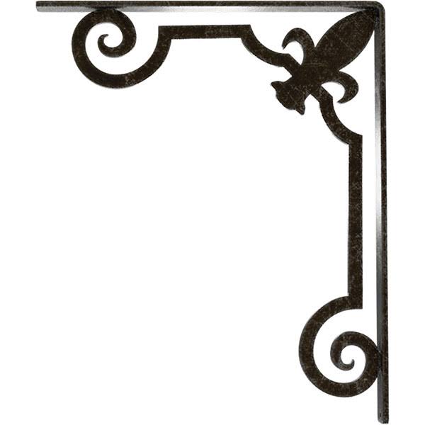 Wrought Iron Bracket Antiqued Warm Silver Z2490