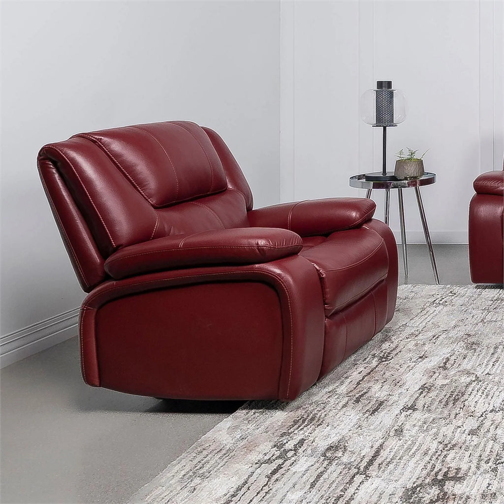 Red Faux Leather Upholstered Glider Recliner C251595