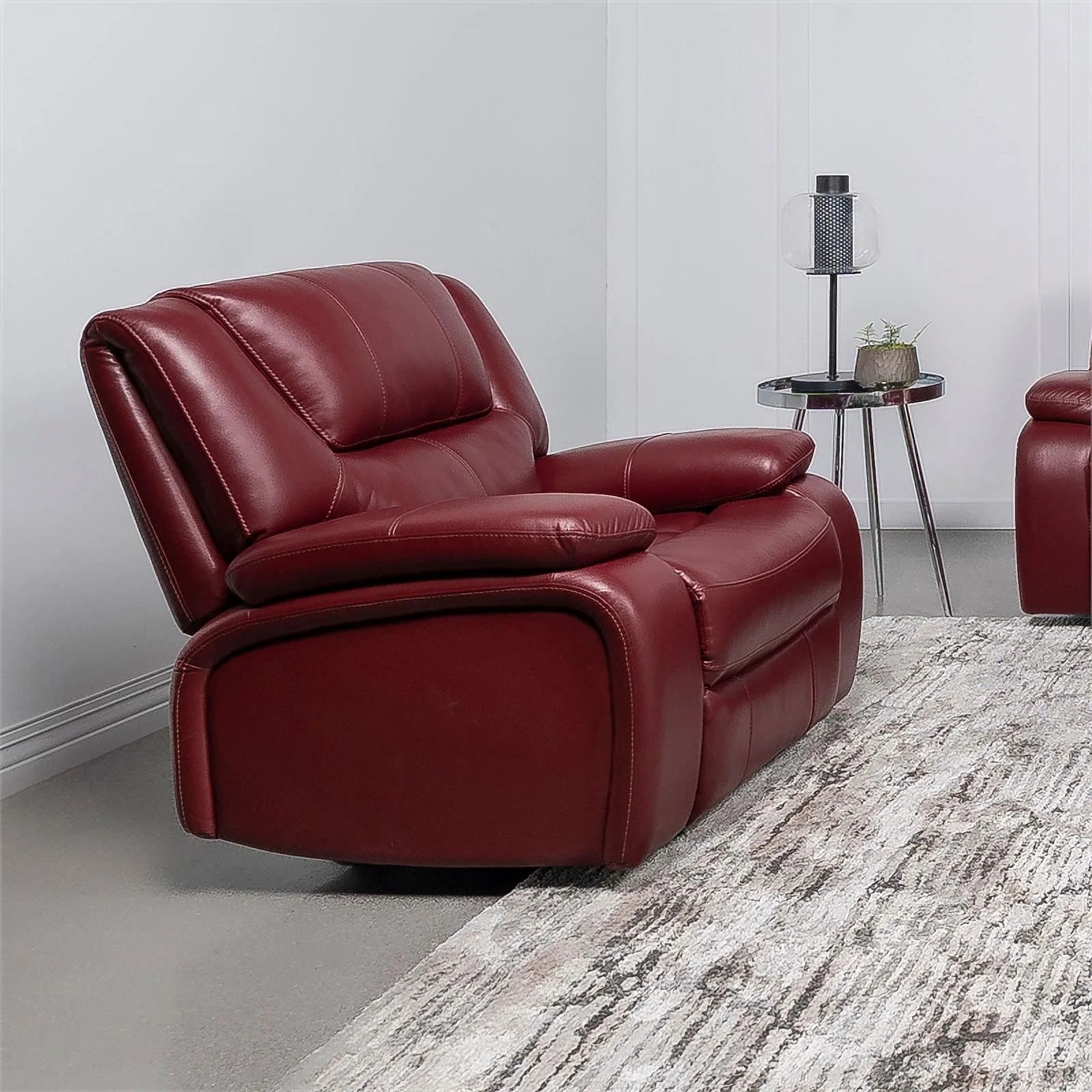 Red Faux Leather Upholstered Glider Recliner C251595