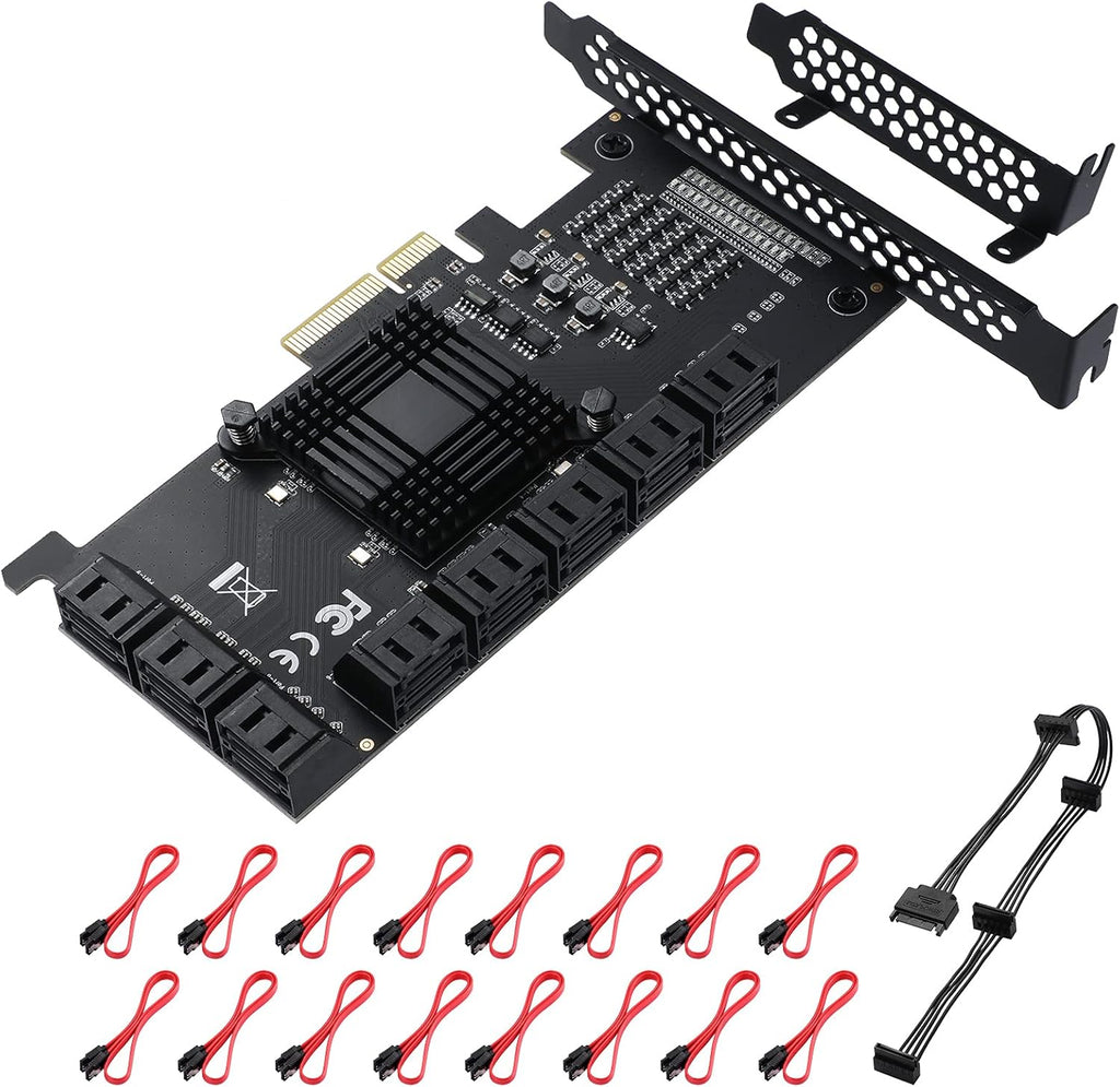 6 Port PCIe SATA 3.0 Card with 6 SATA Cables Z3169