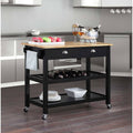3 Tier Butcher Block Kitchen Cart with Drawers M408193