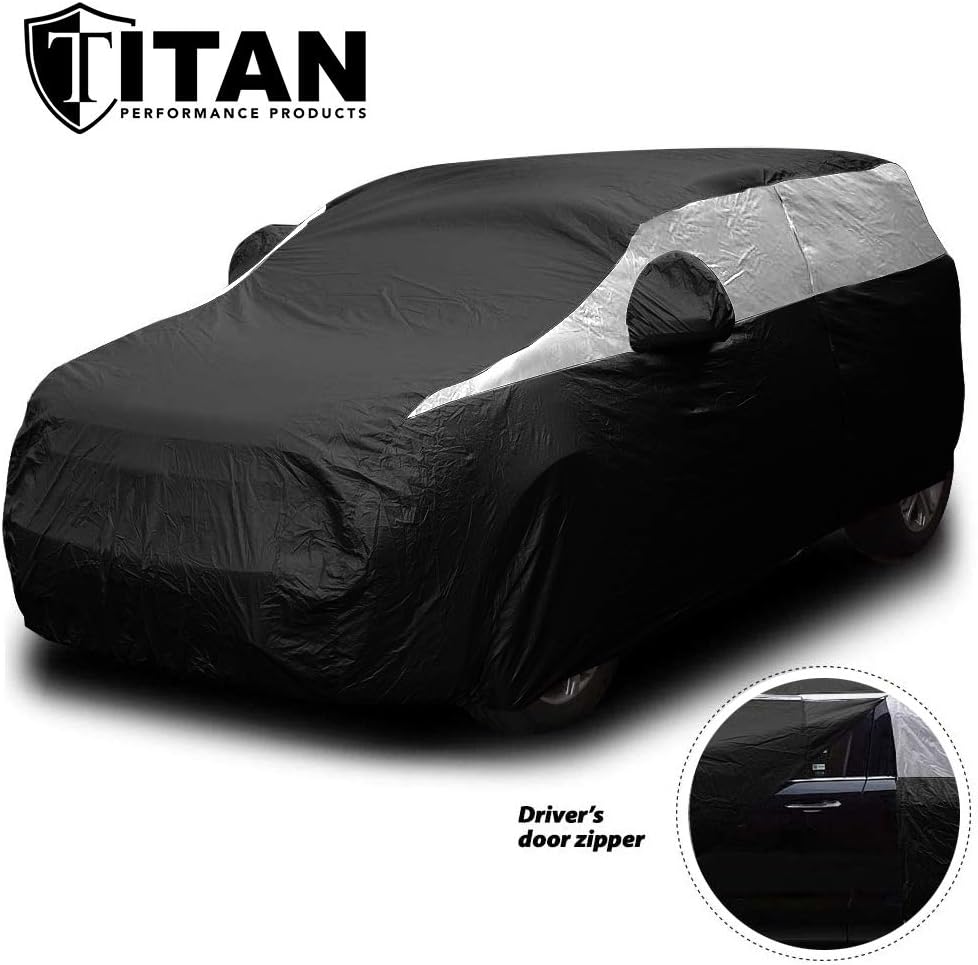 Jet Black Poly 210T Car Cover for Compact SUV 170-187", Pack of 2 C727620