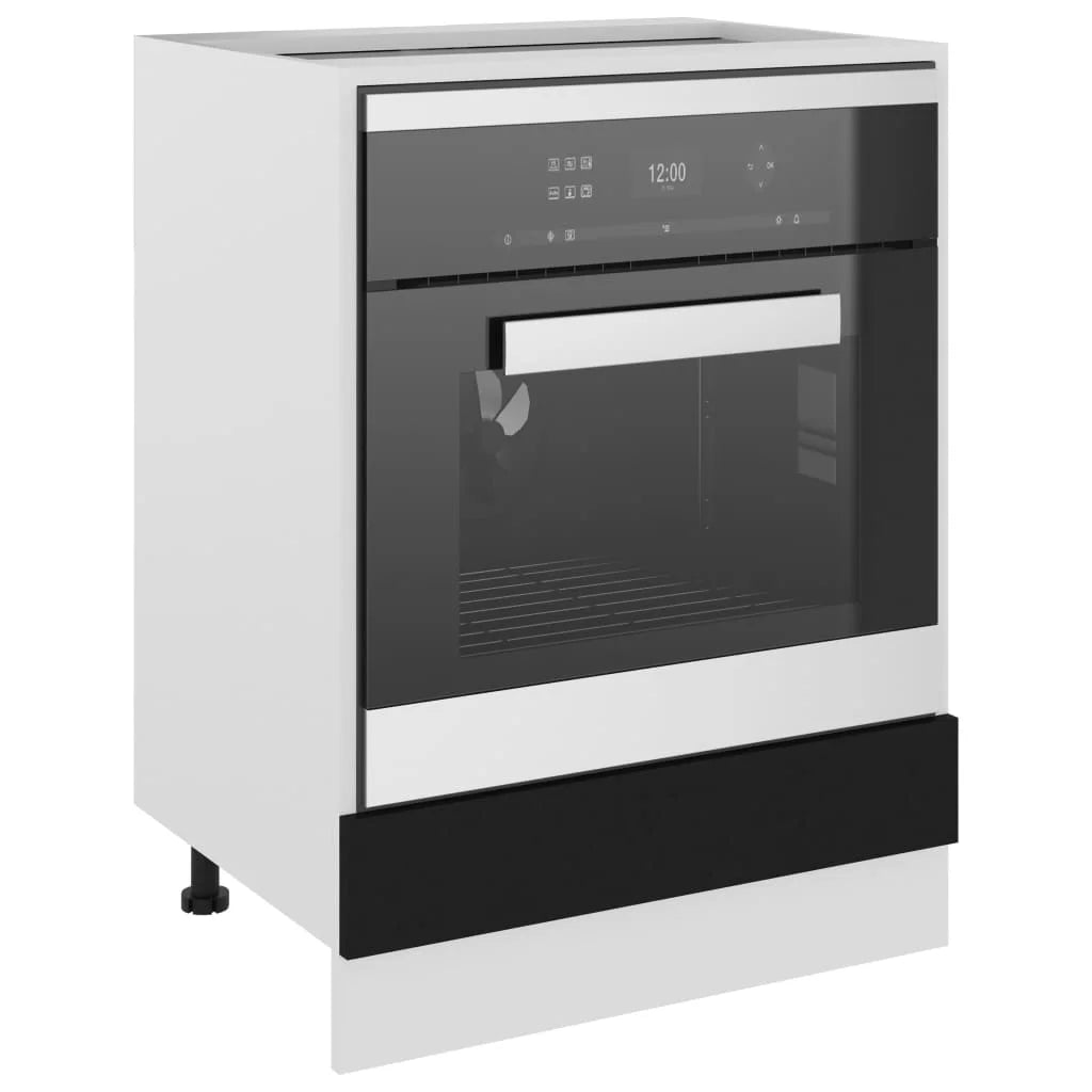 Black Engineered Wood Oven Cabinet C454