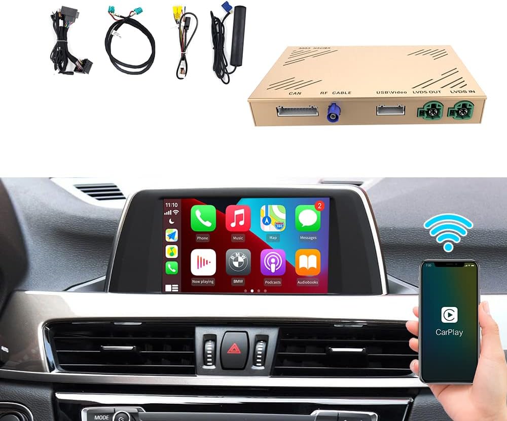Wireless CarPlay Android Auto Decoder for BMW 6.5 Screen NBT System X629