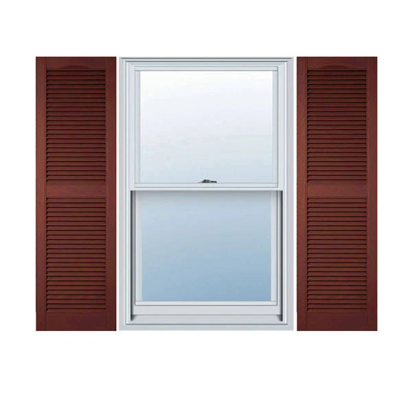14 1/2 inch x 86 inch Vinyl Open Louver Shutters with Shutter-Loks (Per Pair) P2818