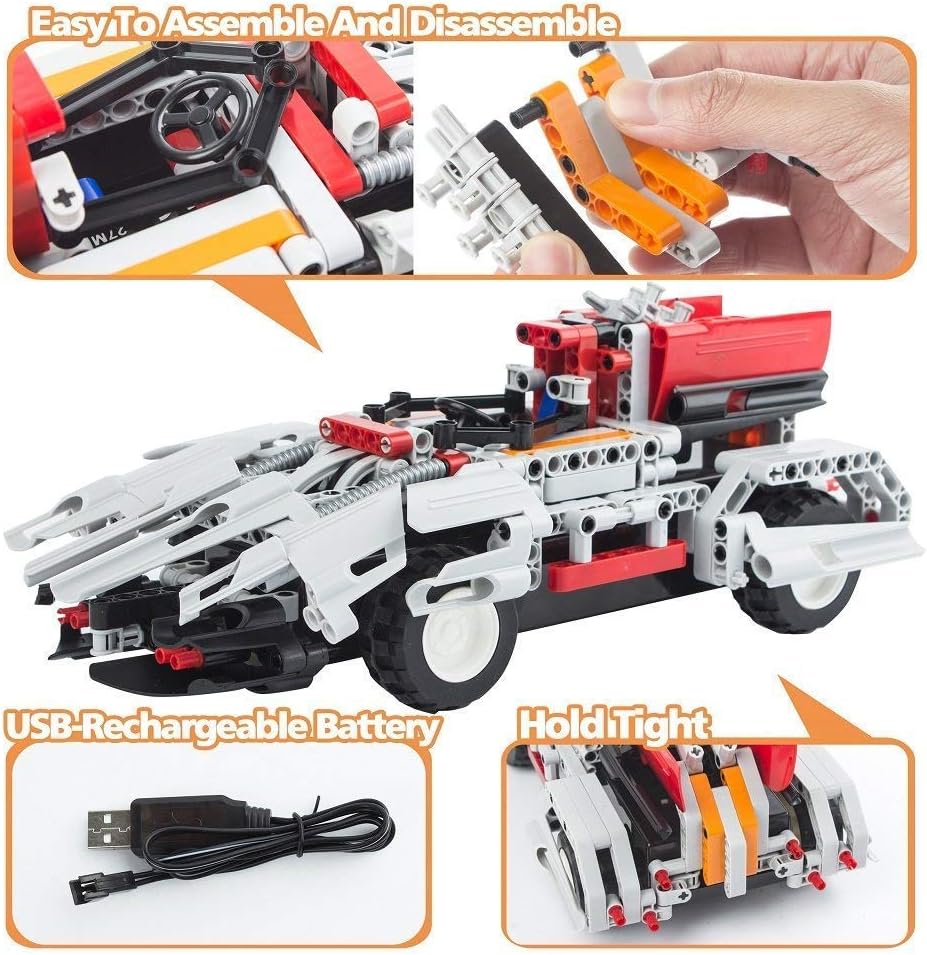 STEM Remote Control Building Kits 2-in-1 Racing Car (326pcs) Bundle with 2-in-1 RC Car Kits (443pcs) S95772