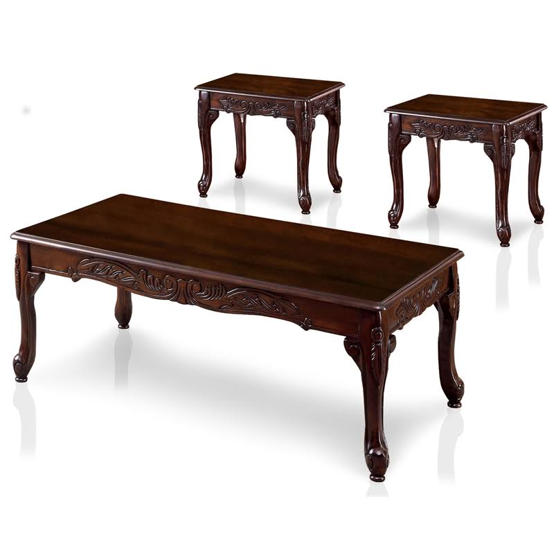 3 Piece Coffee Table Set in Dark Cherry K7669