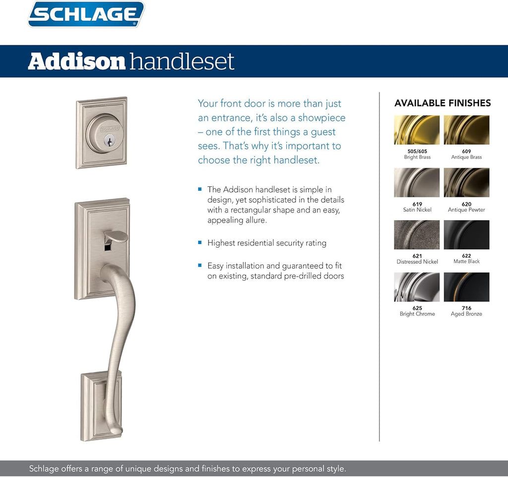 Matte Black Front Entry Handleset with Georgian Knob, Deadbolt Keyed 1 Side F916