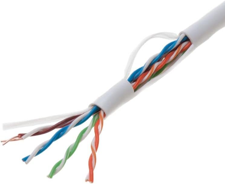 1000ft Cat5e White Solid 24AWG Shielded FTP Bulk Network Wire X56236