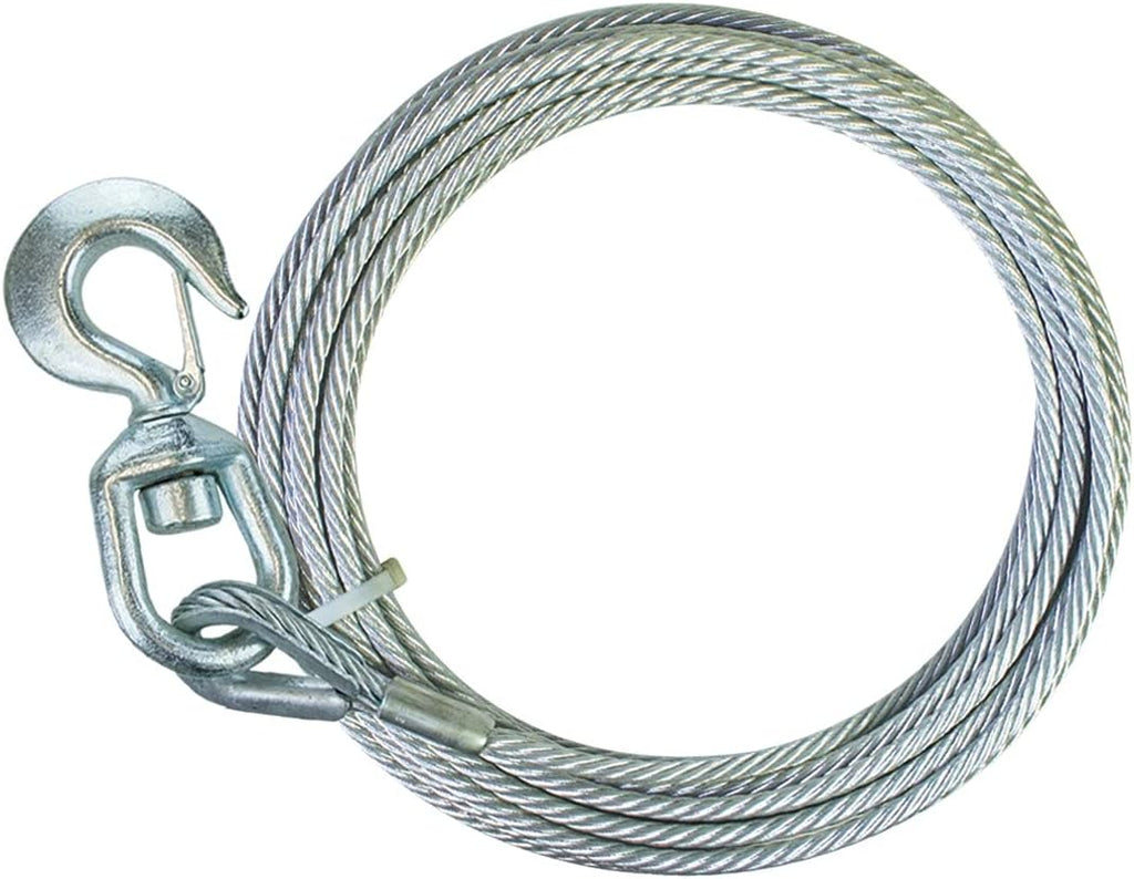 Winch Cable with Swivel Hook, 3/8 Inch x 50 Foot R513465