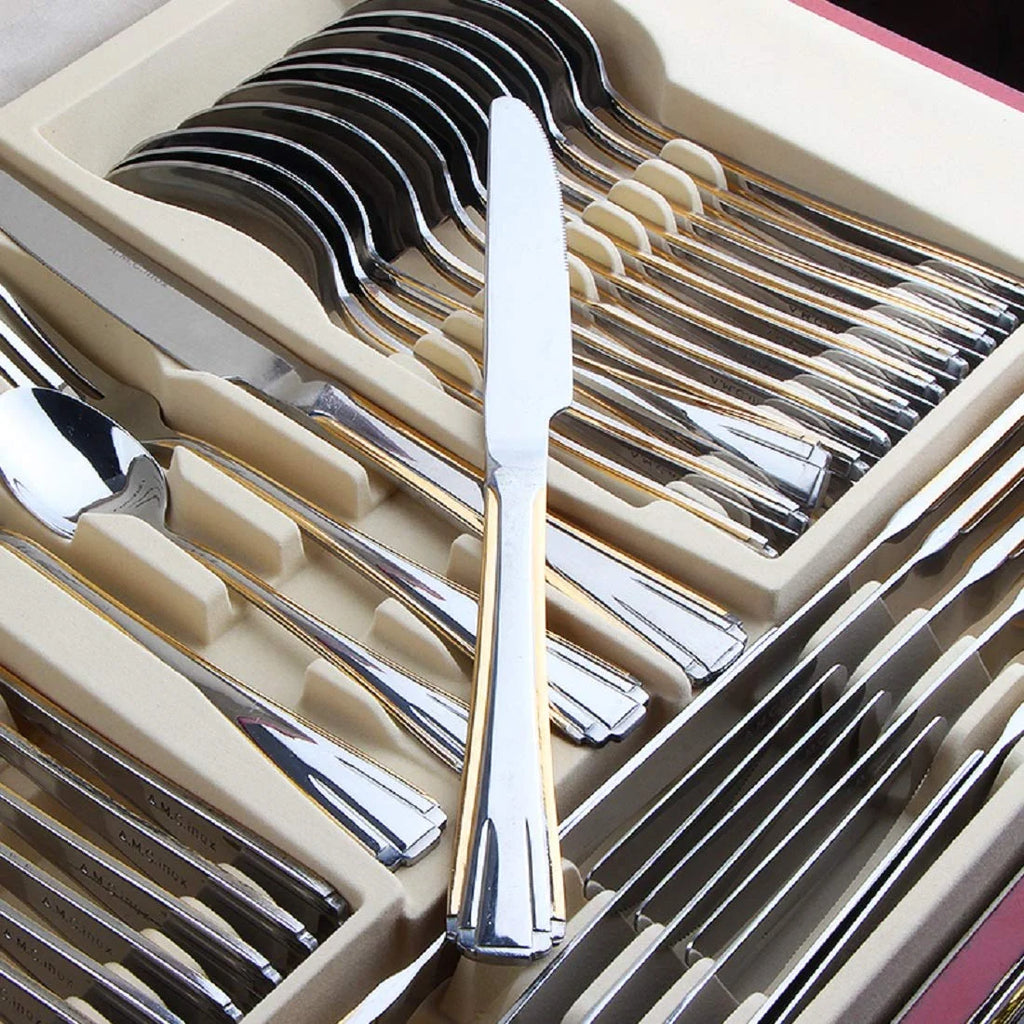 72 Piece Gold Flatware Serving Set for 12 T178855