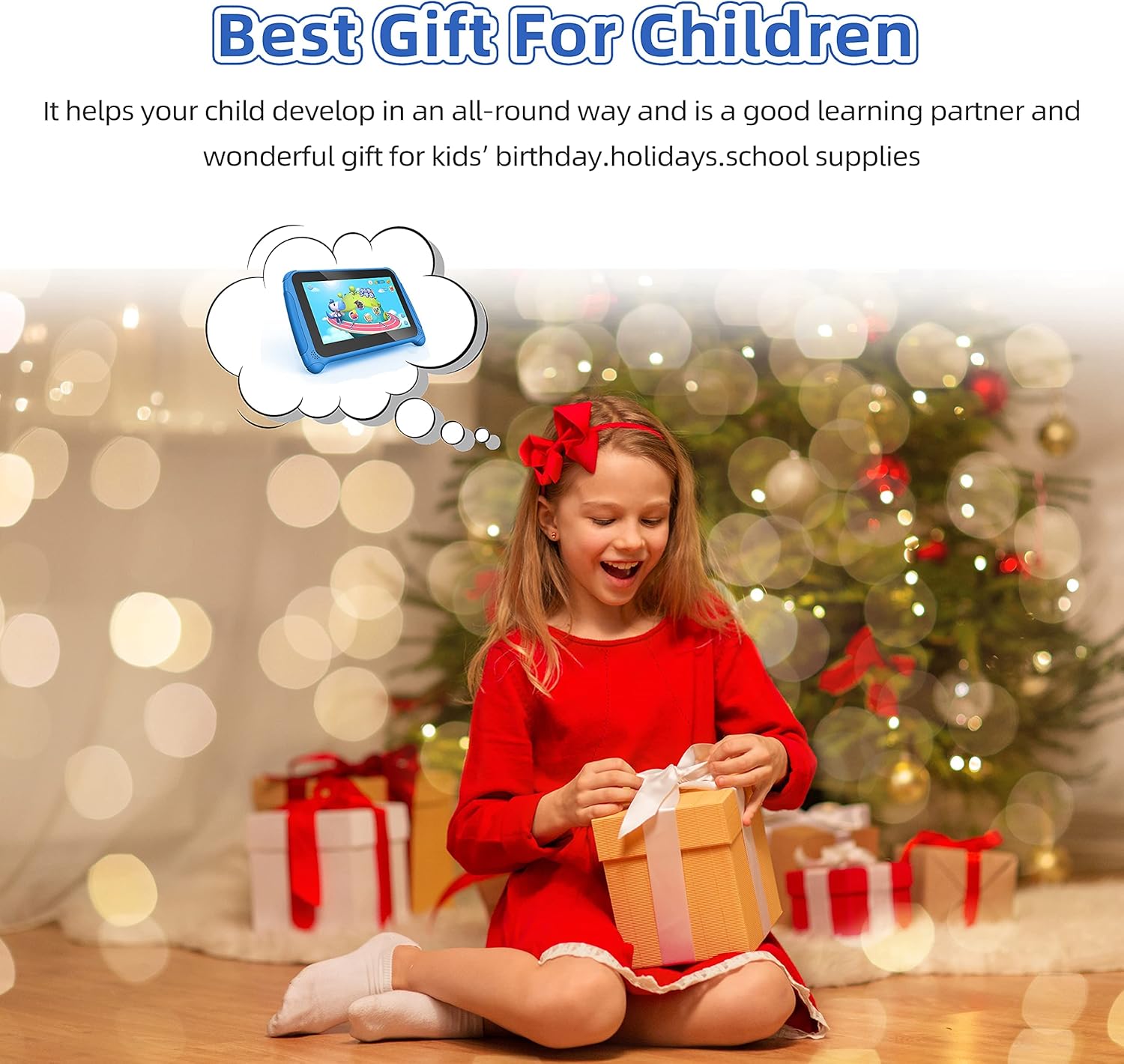 7 inch Kids Tablet Android 11 Quad Core 2GB RAM 32GB Dual Camera WiFi Bluetooth Blue D26813