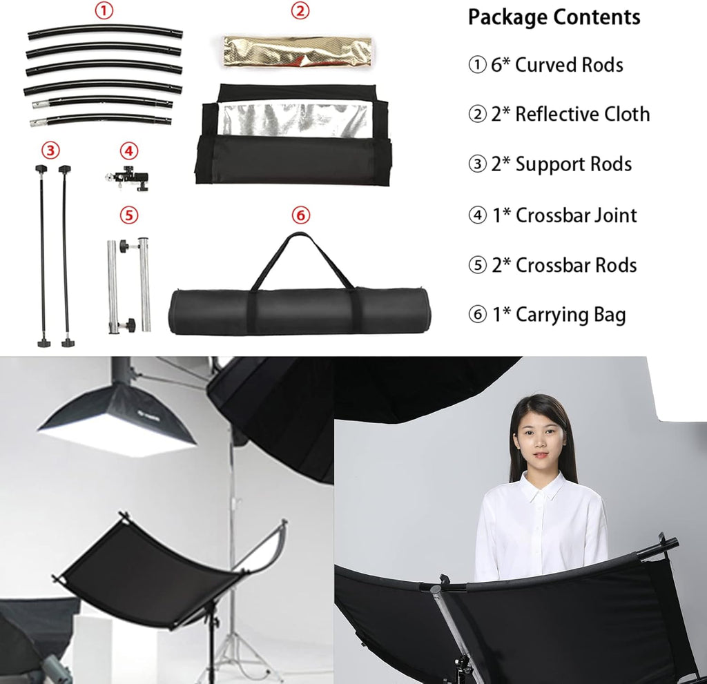 White/Silver/Gold/Black Clamshell Light Reflector with Carry Bag F452232