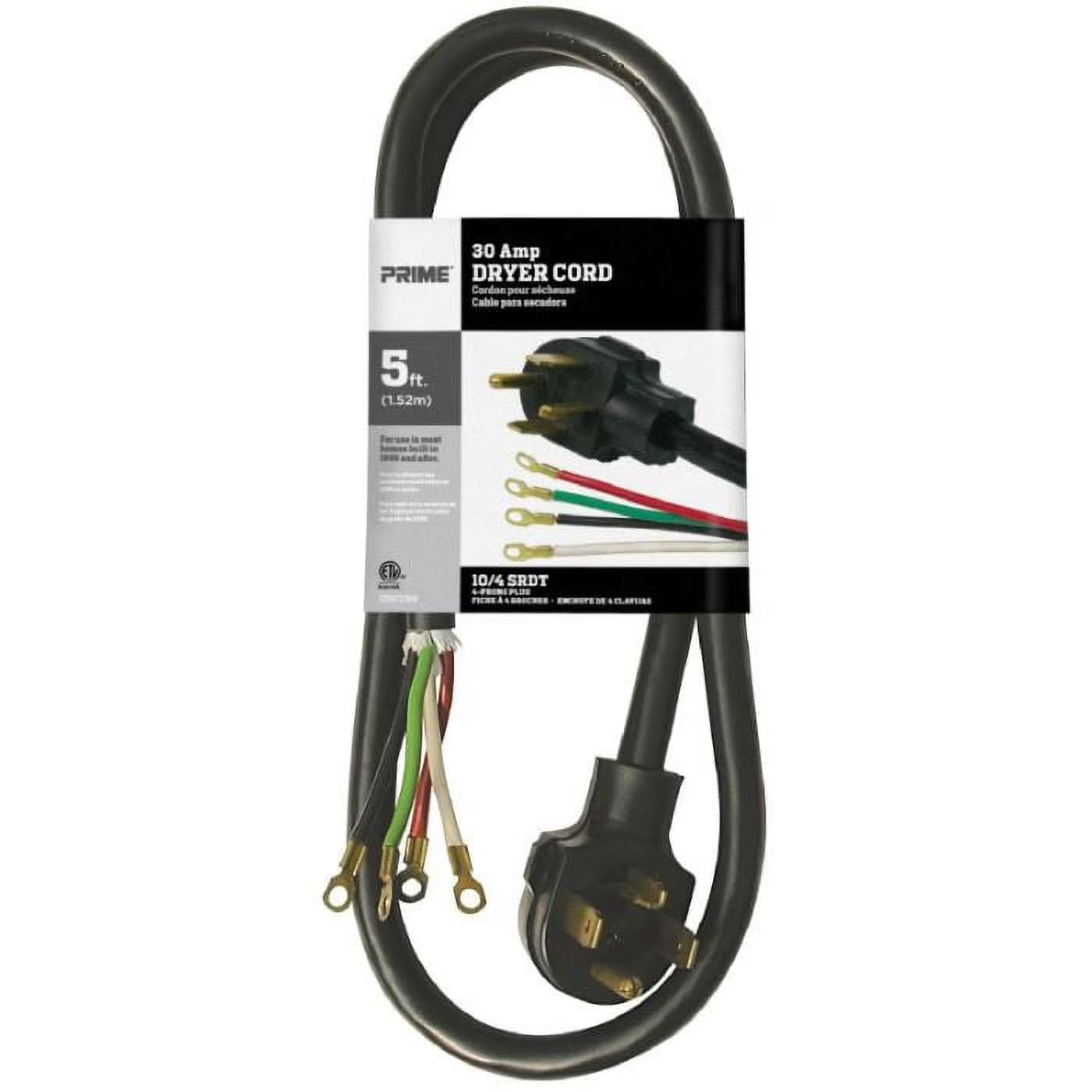 3 Pack 30 Amp 4-Wire Dryer Cord H840434