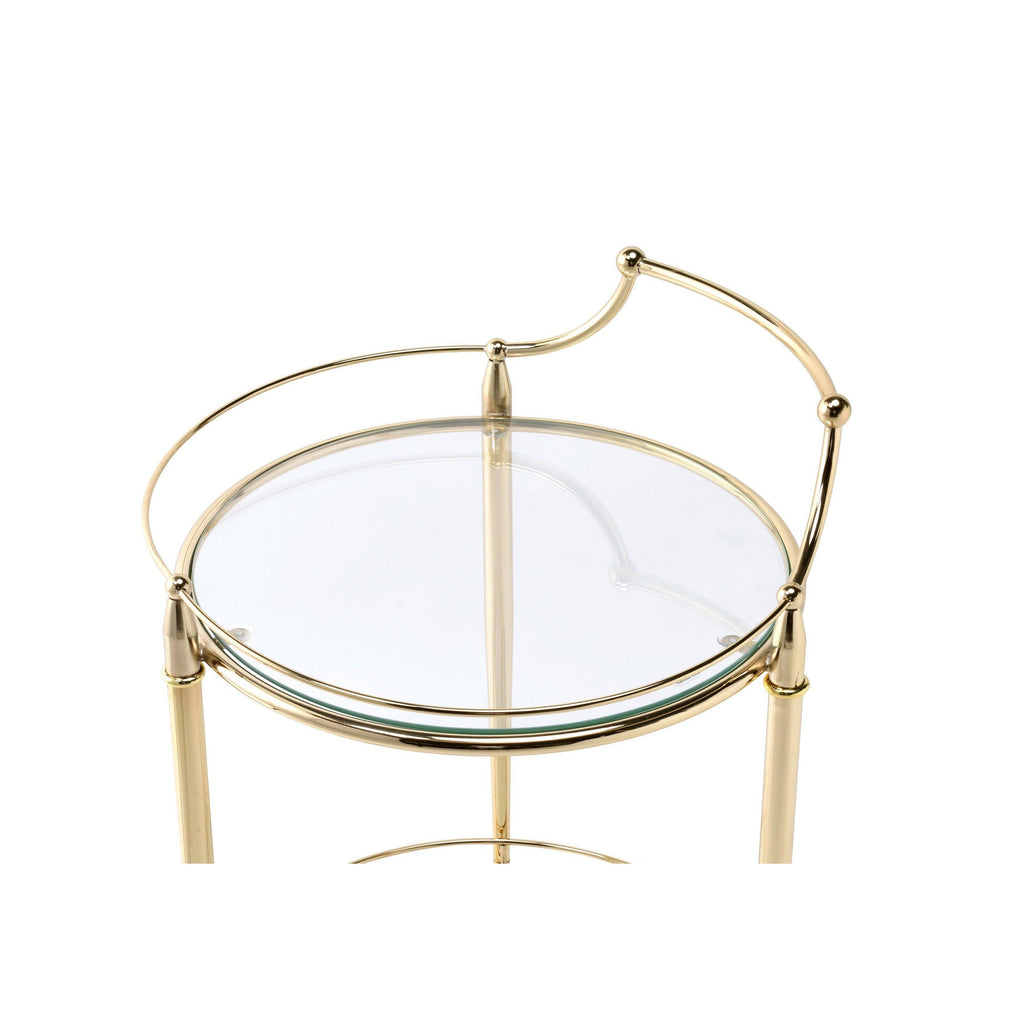 Gold & Clear Glass Serving Cart I39527