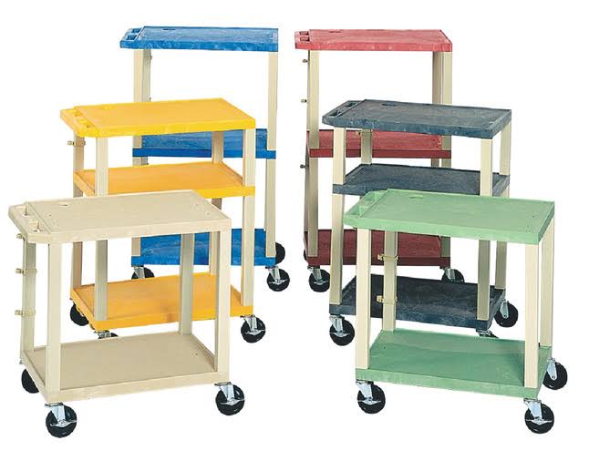 Black 3 Shelves AV Cart V4155