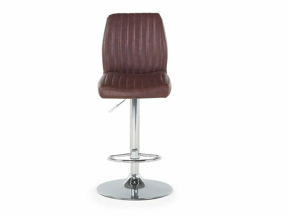 Faux Leather Swivel Bar Stool Brown R65239