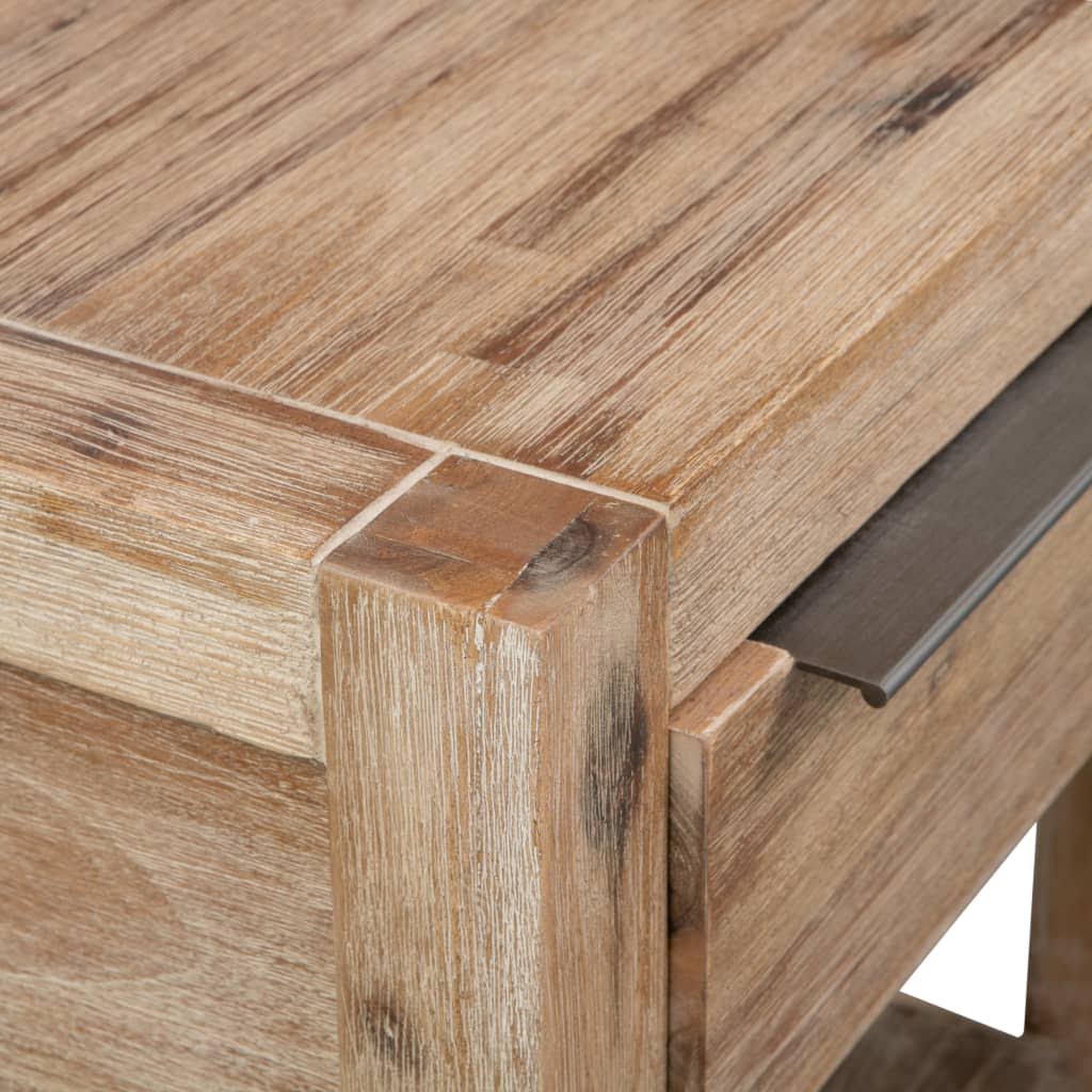 2 Pcs Solid Acacia Wood Nightstands with Drawers N3992