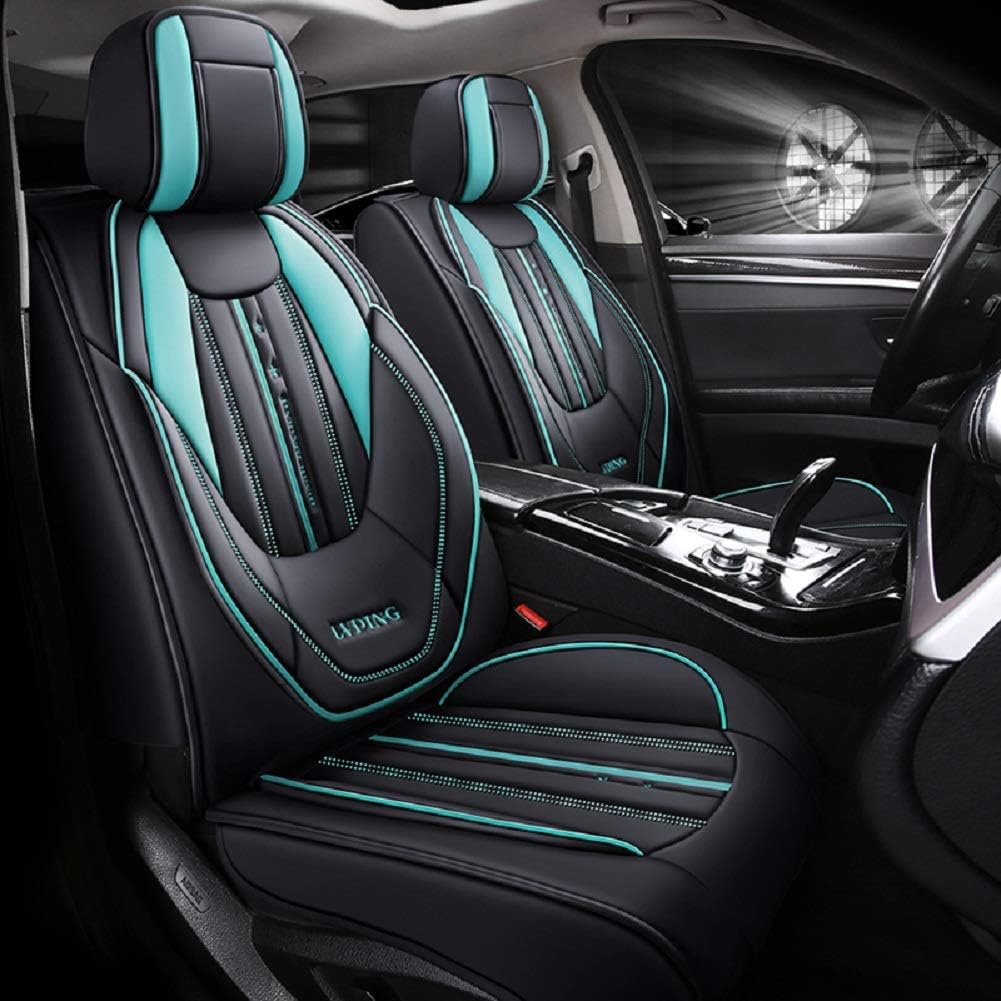 Black-red PU Leather 5 Seats Full Set Car Seat Covers X911