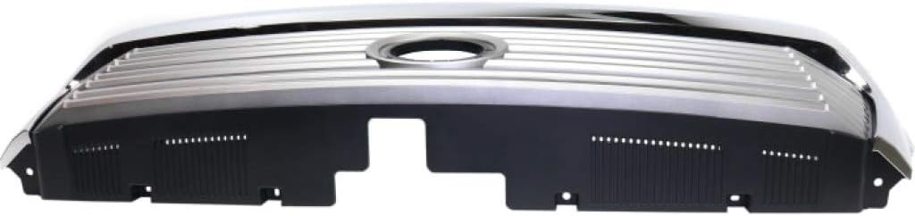 Painted Silver Shell Grille Assembly with Gray Insert and Chrome Molding R6931