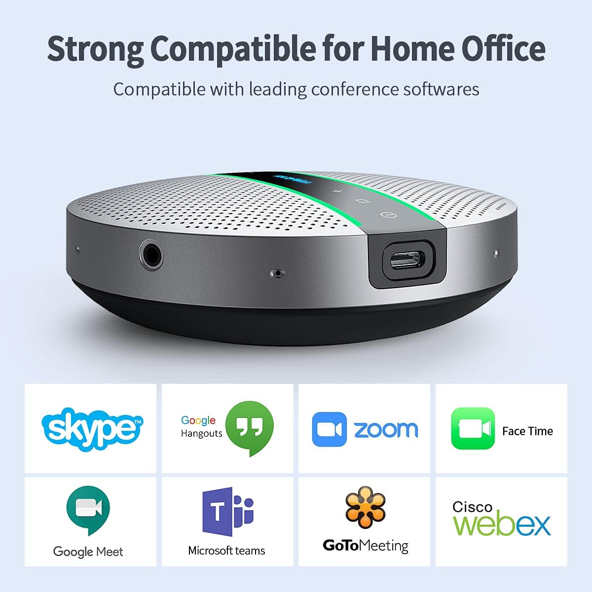 Bluetooth Speakerphone with 6 Microphones, 18H Call Time, Bluetooth 5.0 U6514