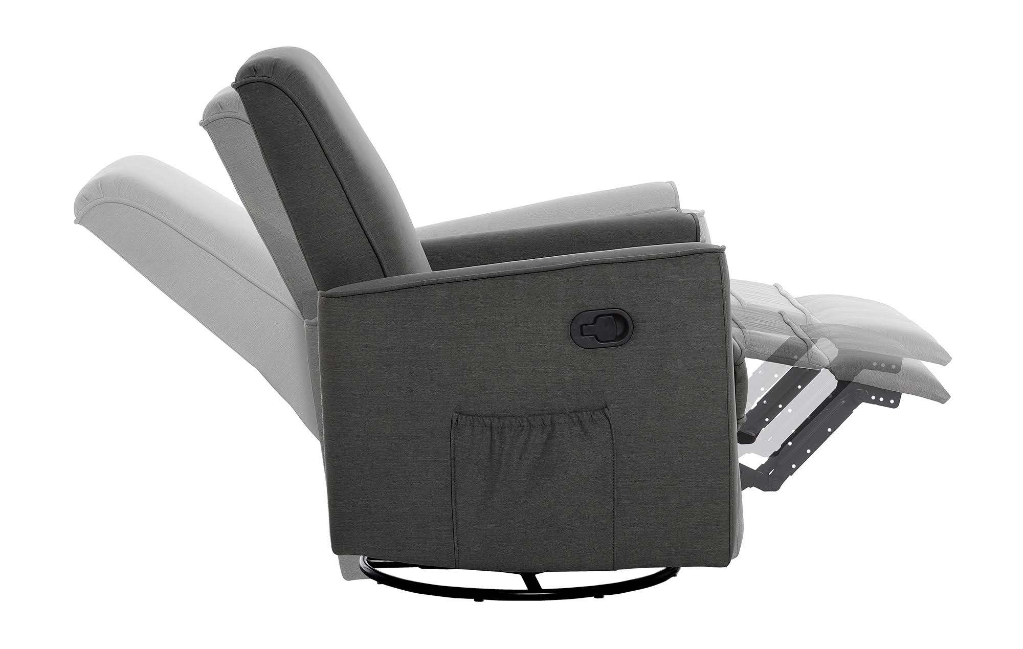 Rustic Grey Glider Recliner and Rocker R46367