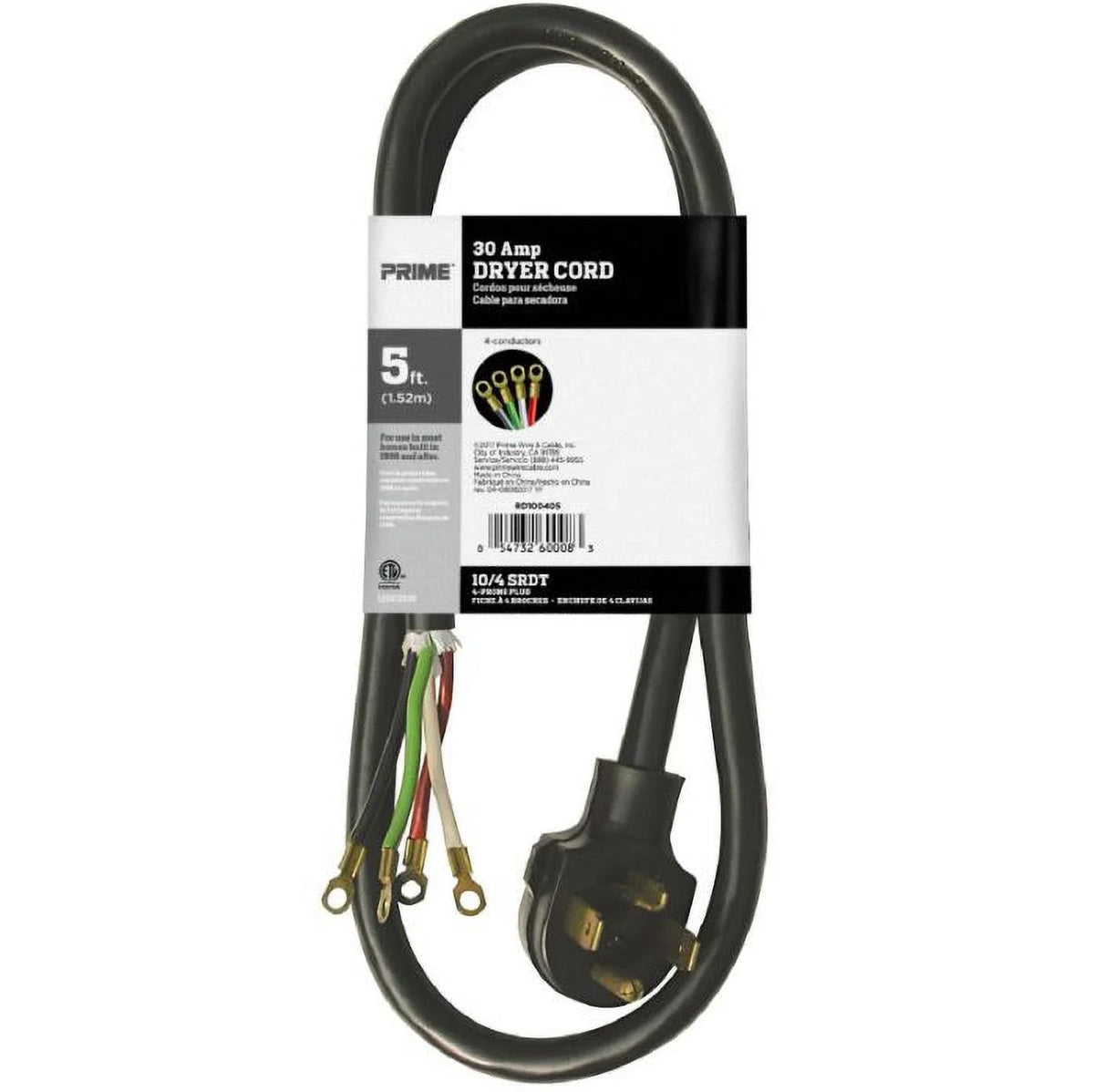 10 Pack 4-Wire Dryer Cord C878674
