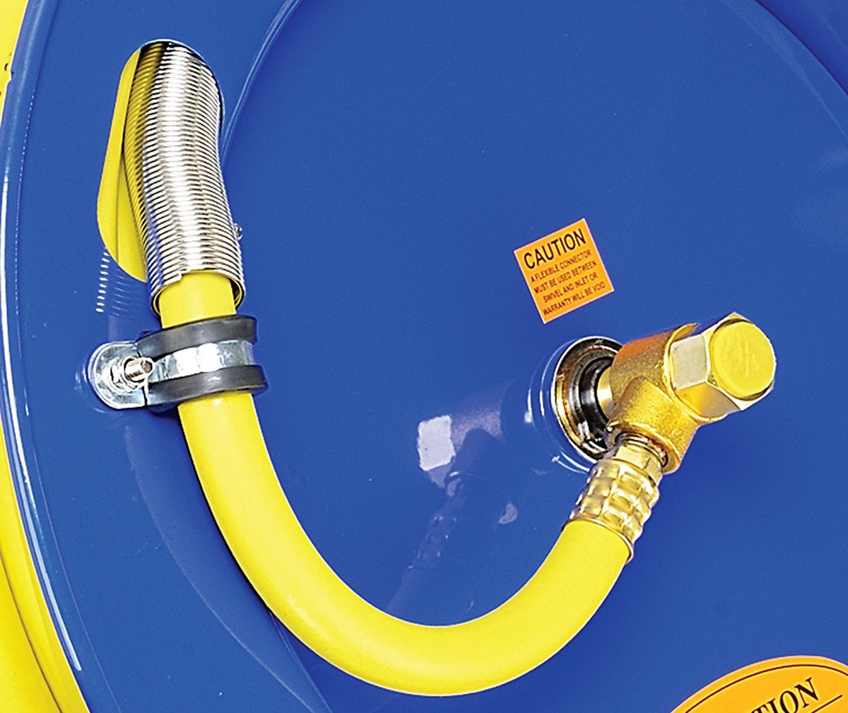 Retractable 3/8" x 50' SBR Rubber Air Hose Reel, 300PSI, Steel Single Arm B64942