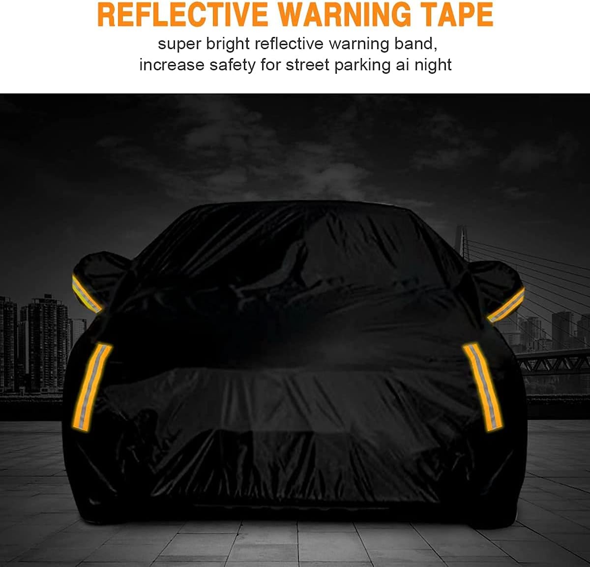Sedan Car Cover Waterproof All Weather Full Car Cover Snow Hail Rain Sun UV Dust Protection Scratch Resistant Snow Winter (Fit for Car Size: 209''L x 79''W x 59''H (Approx)) Pack of 2 Q986