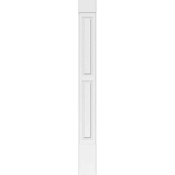 10x22W x 96x22H x 2x22P Two Equal Raised Panel PVC Pilaster with Standard Capital & Base (Pair) H72540