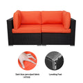 Orange 2-Piece Rattan Corner Sofa Set M554168