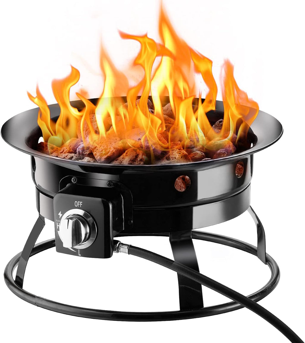 18.5 Propane Gas Fire Pit, Portable Fire Bowl 58,000 BTU, Manual Ignition B926